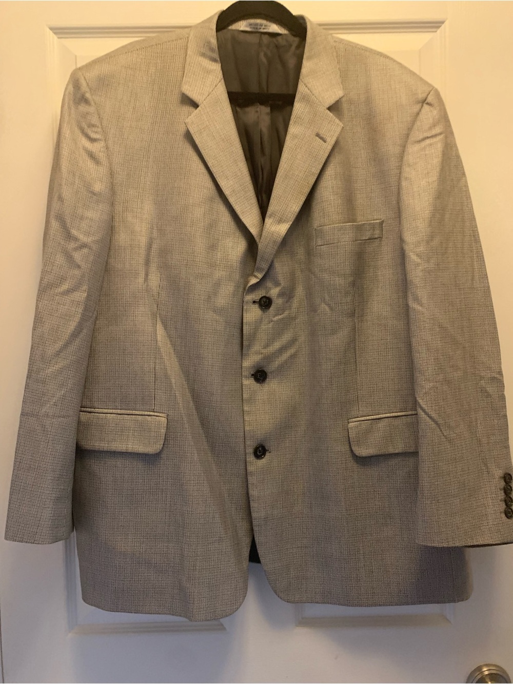 Stafford Men's Light Gray Three Button Suit Blazer/ Jacket Wool/Silk Blend 42